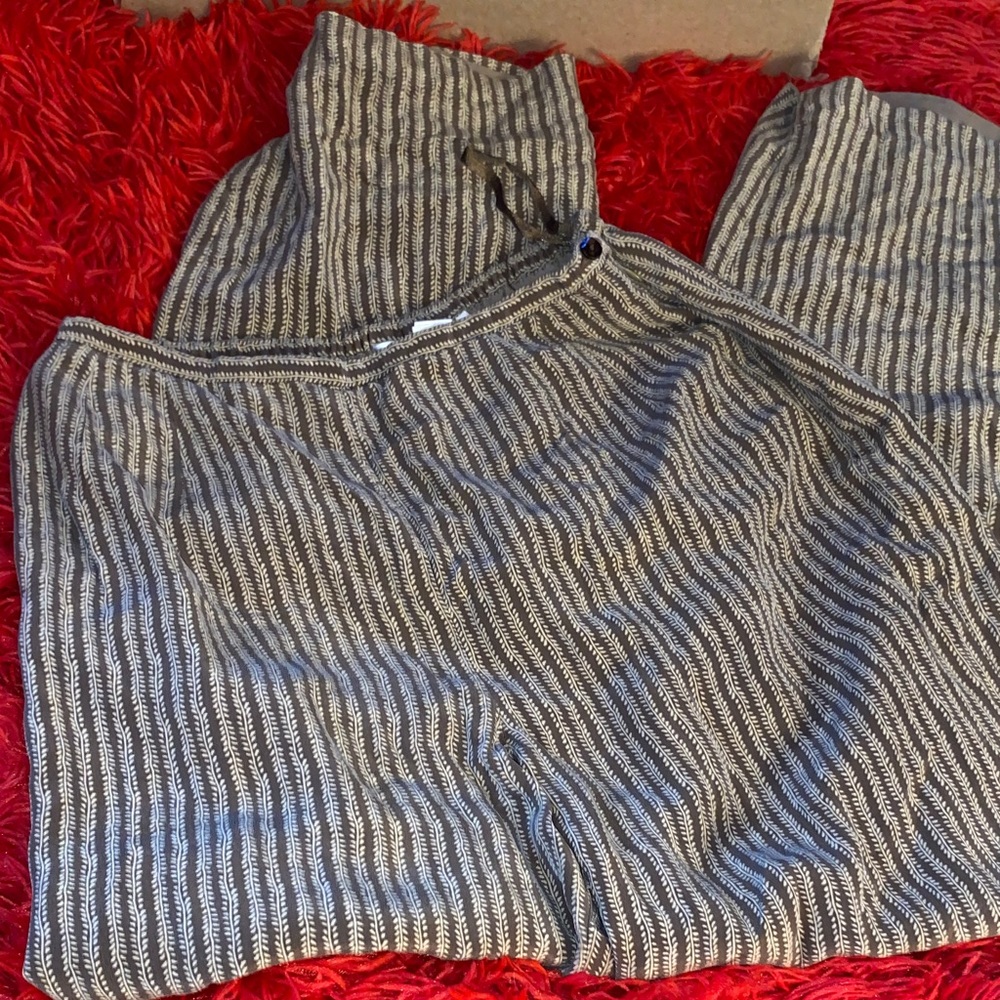 Talbots Black and White Striped Pantsuit